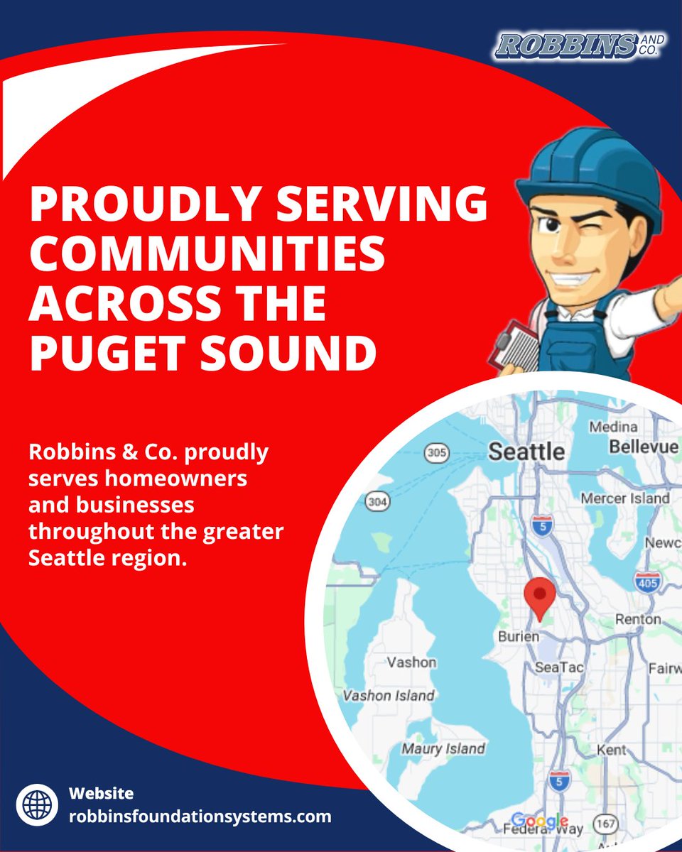 RobbinsandCo's tweet image. Serving Seattle, Everett, Bellevue, Tacoma, and surrounding Puget Sound communities with trusted foundation repair and drainage solutions.

For more info, visit:

🌐 robbinsfoundationsystems.com/about-robbins/…

#seattlehomes #foundationrepair #pugetsound #everettwa #tacomawa