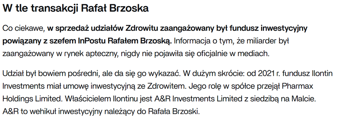 JakubStyczynski's tweet photo. Informacja o zaangażowaniu @RBrzoska w rynek aptek nigdy nie wybrzmiała w mediach. Mówiło się o tym tylko w kuluarach. Więcej w tekście @portalzeropl: https://t.co/NoR7xM8hVp https://t.co/DGJ195GPzy