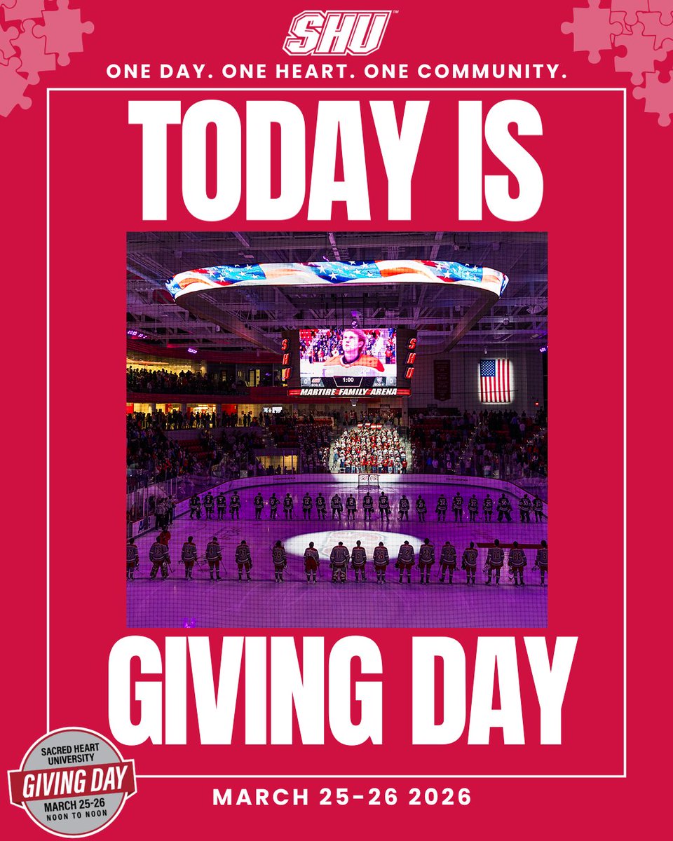 ❤️ TODAY IS GIVING DAY ❤️

SHU Giving Day is here! For the next 24 hours, your gift helps strengthen our programs and support our student-athletes.

Click here to make your gift - givingday.sacredheart.edu/pages/athletic… 

#SHUGivingDay #OneDayOneHeart #WeAreSHU