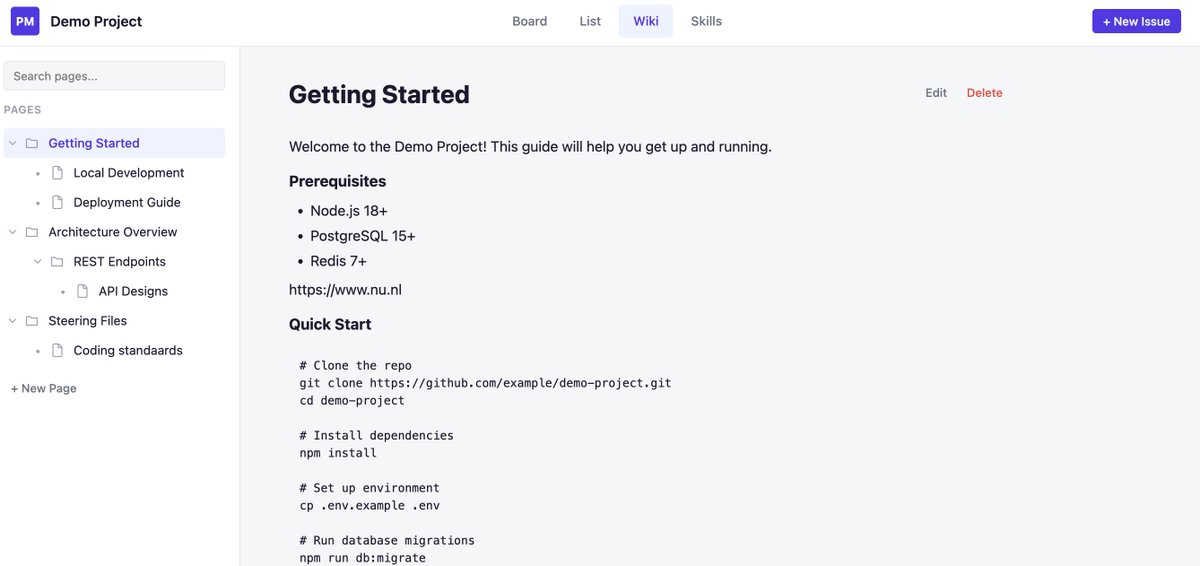 ramonpostulart's tweet photo. @AnthropicAI @claudeai @bcherny Claude Project Tracker. A .project/ folder inside your repo.

Issues, comments, and wiki as plain markdown and JSON. Claude Code automatically creates tickets, logs decisions, and writes docs while it works.

No extra tools. No SaaS. Just git. https://t.co/RwCYA5Jzm5