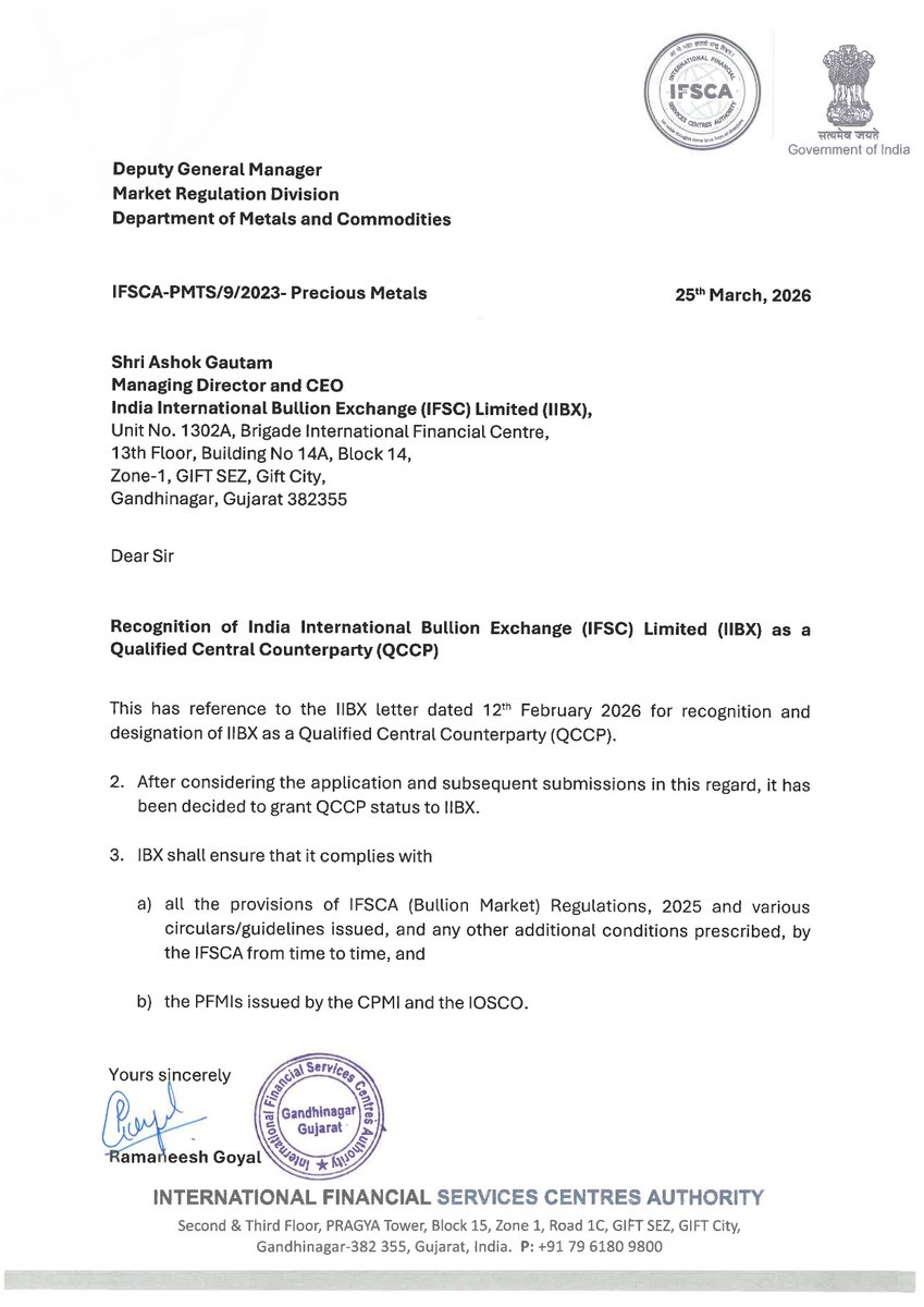 India International Bullion Exchange IFSC Ltd. tweet media