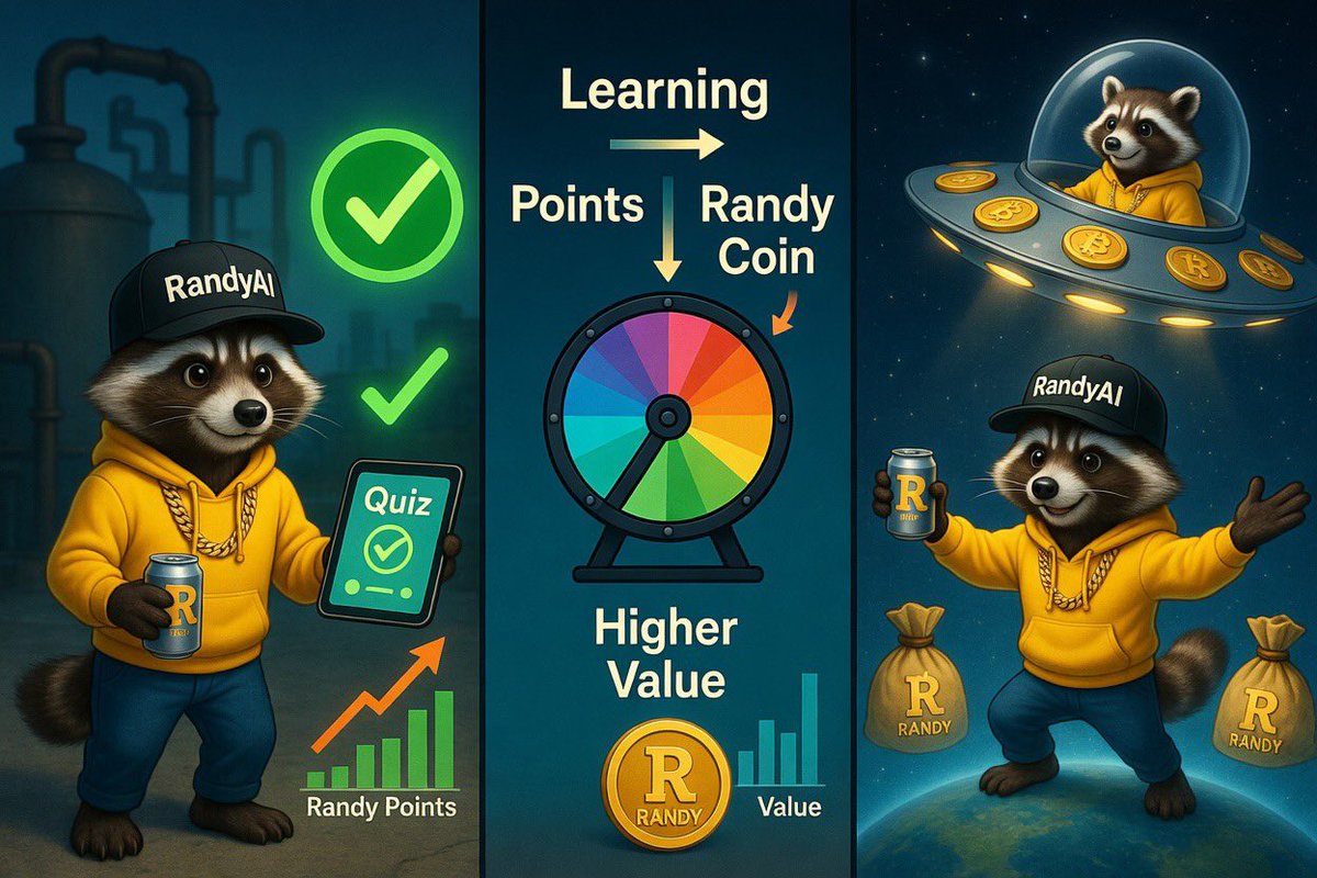 Randy Coin Economics: The Ultimate Learn-to-Earn Flywheel

1. Grind quizzes. Ace them. Stack mad points.

2. Trade points → instant buy pressure on Randy chart. 

Volume explodes.

3. More operators learning = rocket fuel + real buying = Randy moons harder.

4. Randy pumps →