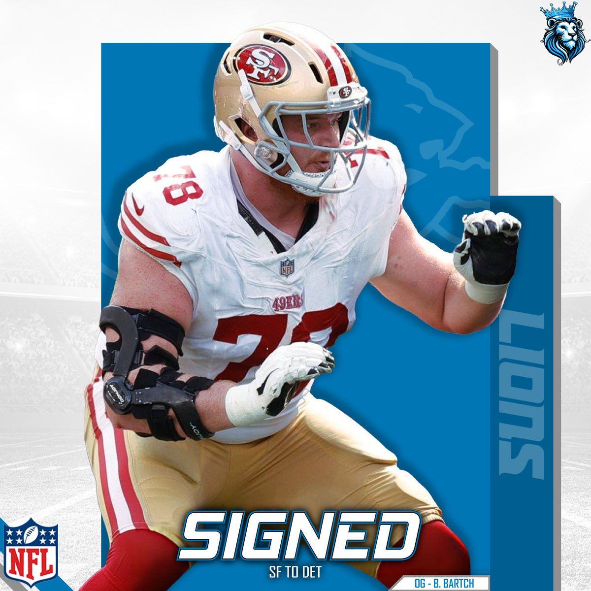 LionsRoyalty's tweet image. The #Lions have signed OG Ben Bartch

#OnePride