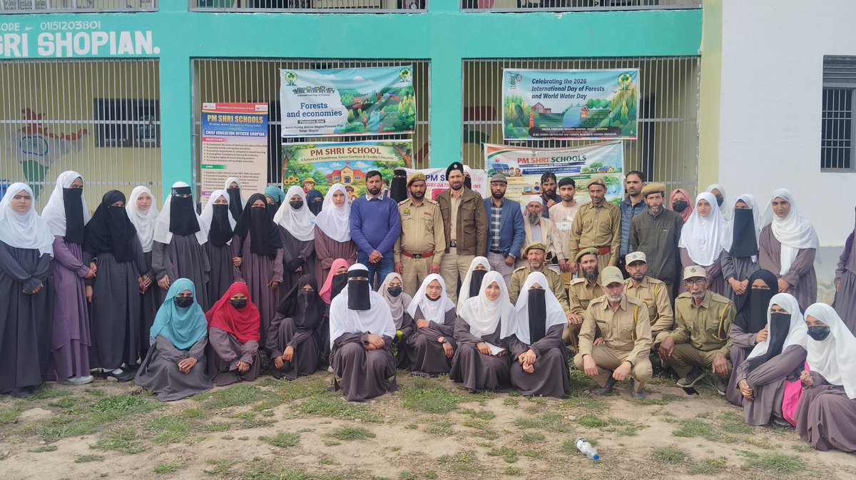AhmadSuheel's tweet photo. Glimpses of #InternationalDayOfForests 2026 at Govt HSS Ramnagri, Shopian, in collaboration with Social Forestry.
Focus on forests & rangelands for livelihoods, biodiversity & sustainability...
@AgriGoI @icarindia @IcfreIndia
@IcarIgfri https://t.co/QLlMozALTa