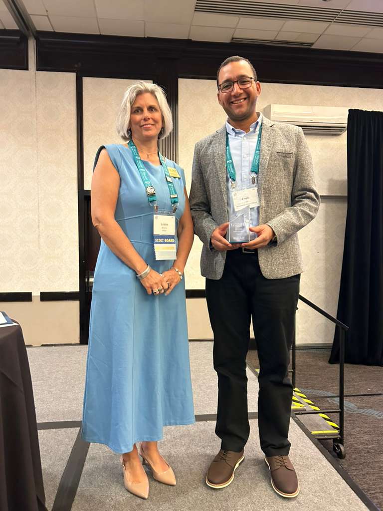 MLCspanish's tweet photo. Congratulations to Ehab Alafifi, alum of the MLC Spanish graduate program, on receiving the 2026 SCOLT Leadership Award! 

Check out the full story here: https://t.co/sp3VicSjQV https://t.co/dEmByHahSS