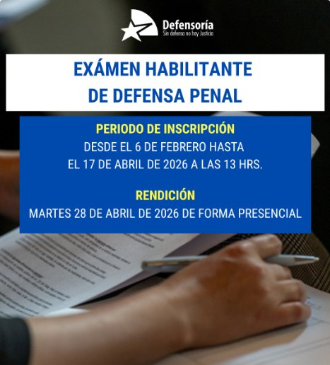 DPP_OHiggins's tweet photo. 📣 ¡Atención! Les recordamos que está abierta la inscripción al Examen Habilitante de Defensa Penal.
✅¿Para qué sirve?
Esta prueba es un requisito para quienes deseen desempeñarse como defensoras/es penales públicos.
🗓️ Inscripción: del 6/2 al 17/4
 Rendición presencial: 28/04 https://t.co/S89Ds9iNJT