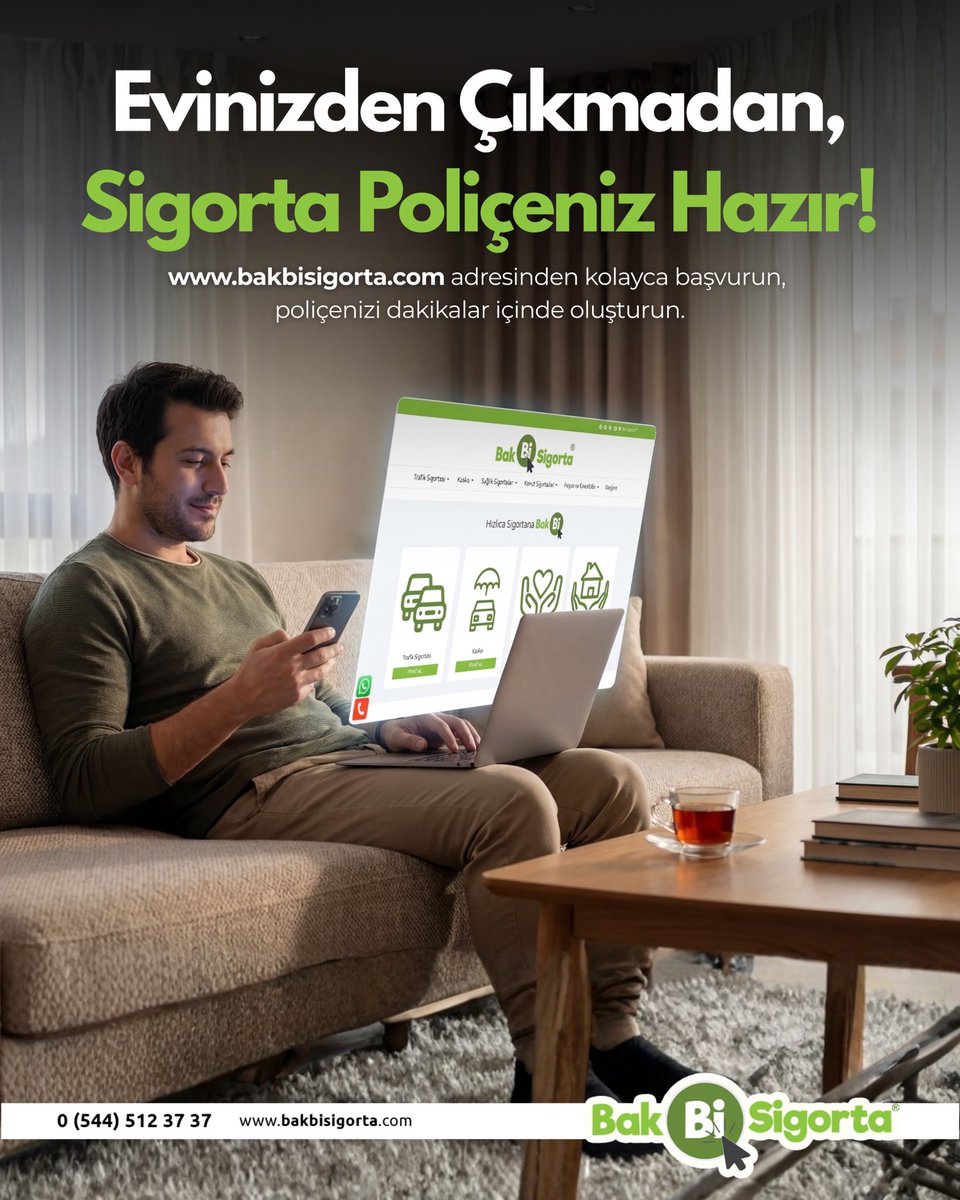 BakBiSigorta's tweet photo. Ev konforunda, zahmetsizce sigorta yaptırmanın yolu artık çok kolay. 🏡

Bak Bi Sigorta ile dakikalar içinde başvurunuzu yapın, poliçeniz anında hazır olsun. ⏳

👉 https://t.co/uSMuP0leZm

☎️ 0 544 512 37 37

#OnlineSigorta #SendeBakBi #BakBiSigorta https://t.co/mHiRzETEXn