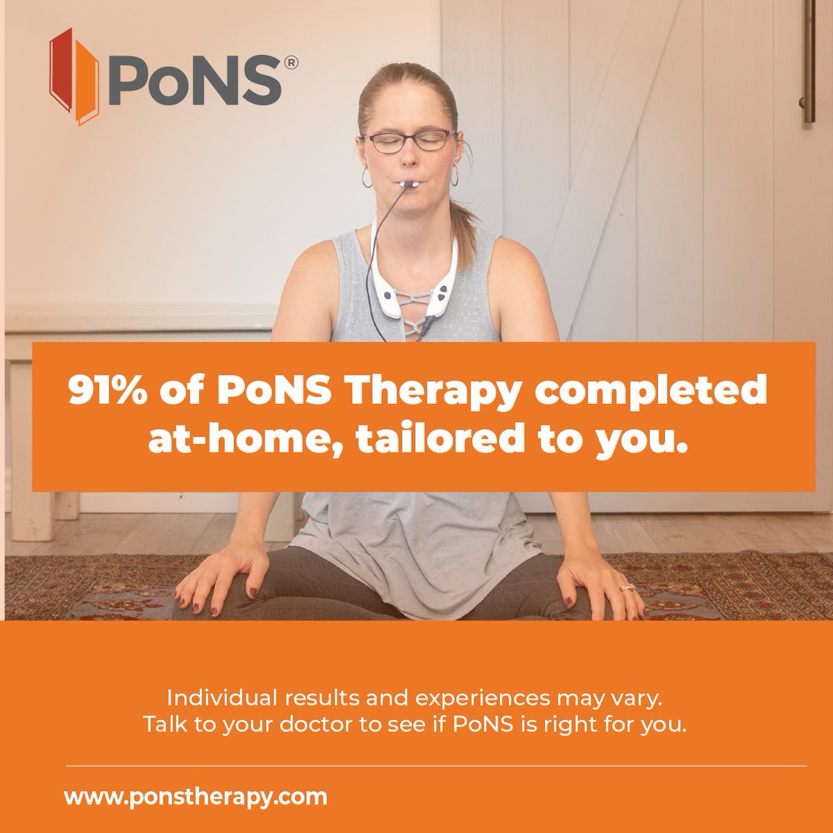 PonsTherapy's tweet image. Therapy that fits your life.
PoNS is portable, with ~91% of therapy done at home, plus Trainer support when needed — all tailored to your goals.

Learn more: hubs.ly/Q043cD4H0

#PoNS #PoNSTherapy #MSRehab #Neuroplasticity