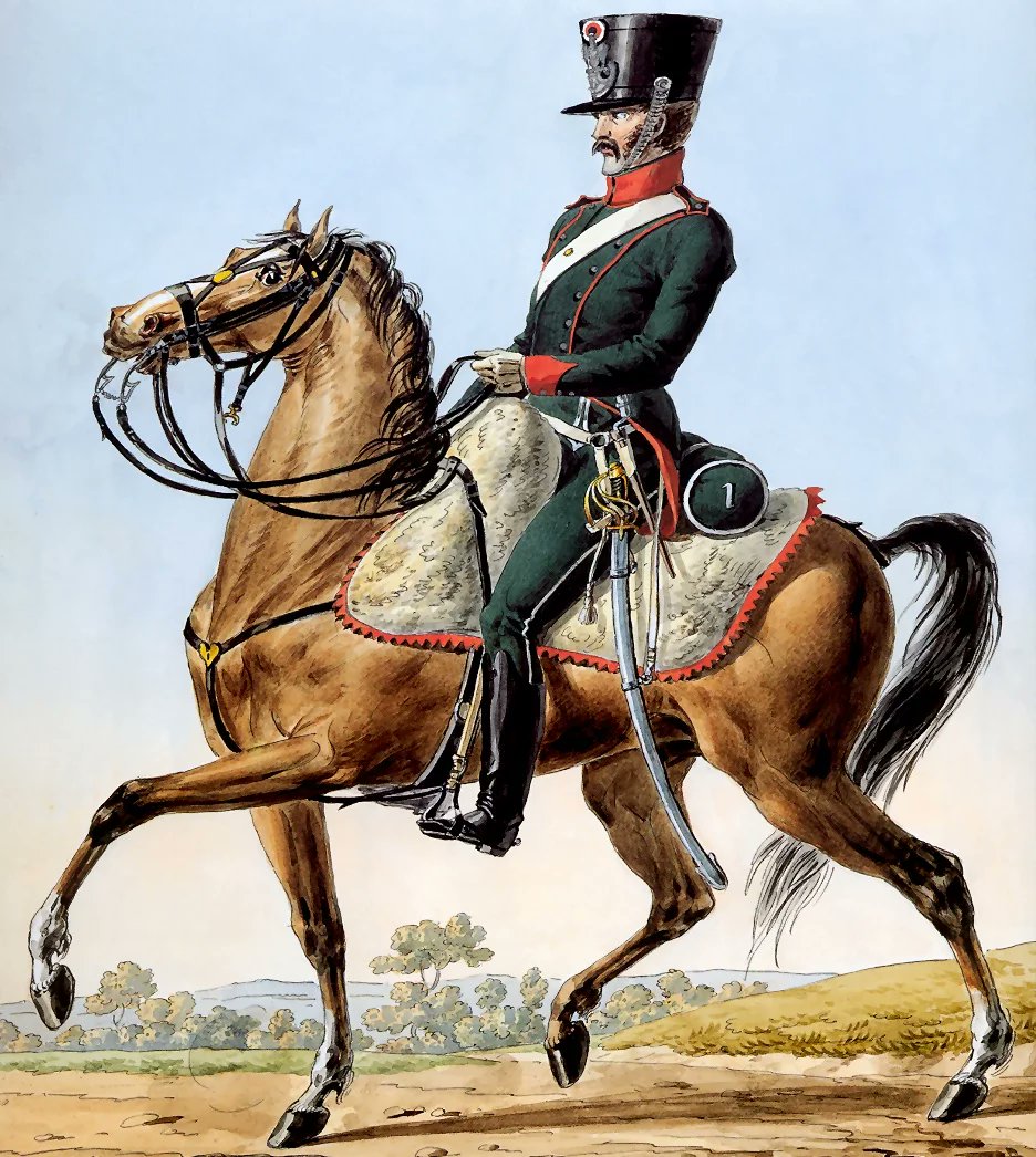 TheatrumBelli's tweet image. 25 mars 1776 : création des #chasseurs à cheval.
---
En 1776, le comte de Saint-Germain dissout ces légions et crée officiellement 24 #escadrons de chasseurs à #cheval qui sont répartis entre les 24 régiments de #dragons.

En 1779, une ordonnance sépare ces escadrons de chasseurs