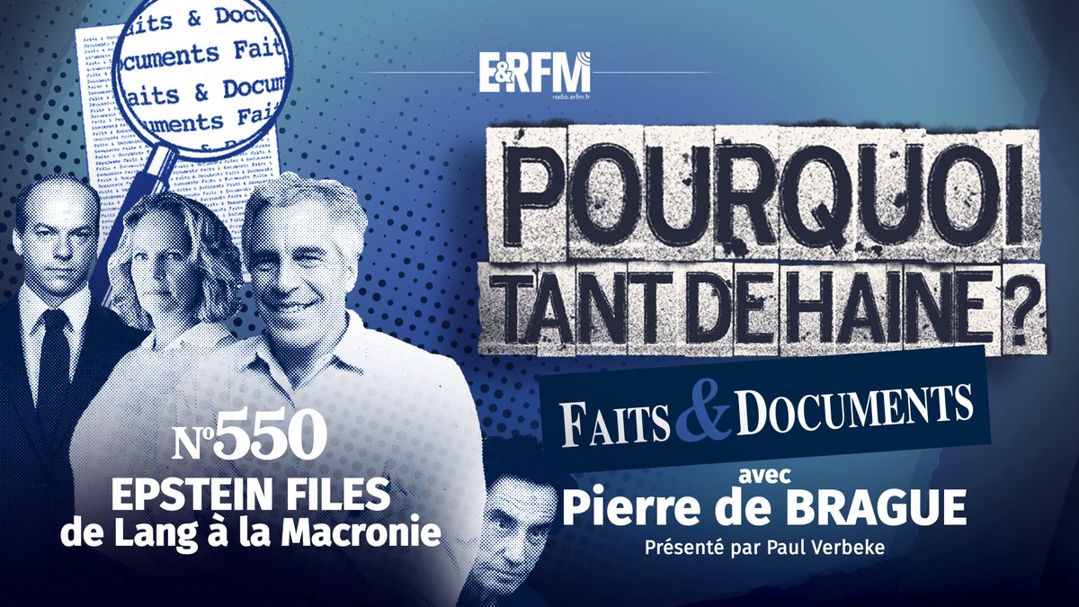 faitsetdocs's tweet photo. 🔍  "Epstein Files : de Lang à la Macronie", avec Pierre de Brague au 🎙️ micro de Paul Verbeke ⬇️
https://t.co/IkmcUlSOtT

#Epsteinfiles #France https://t.co/yCZgIO21ea