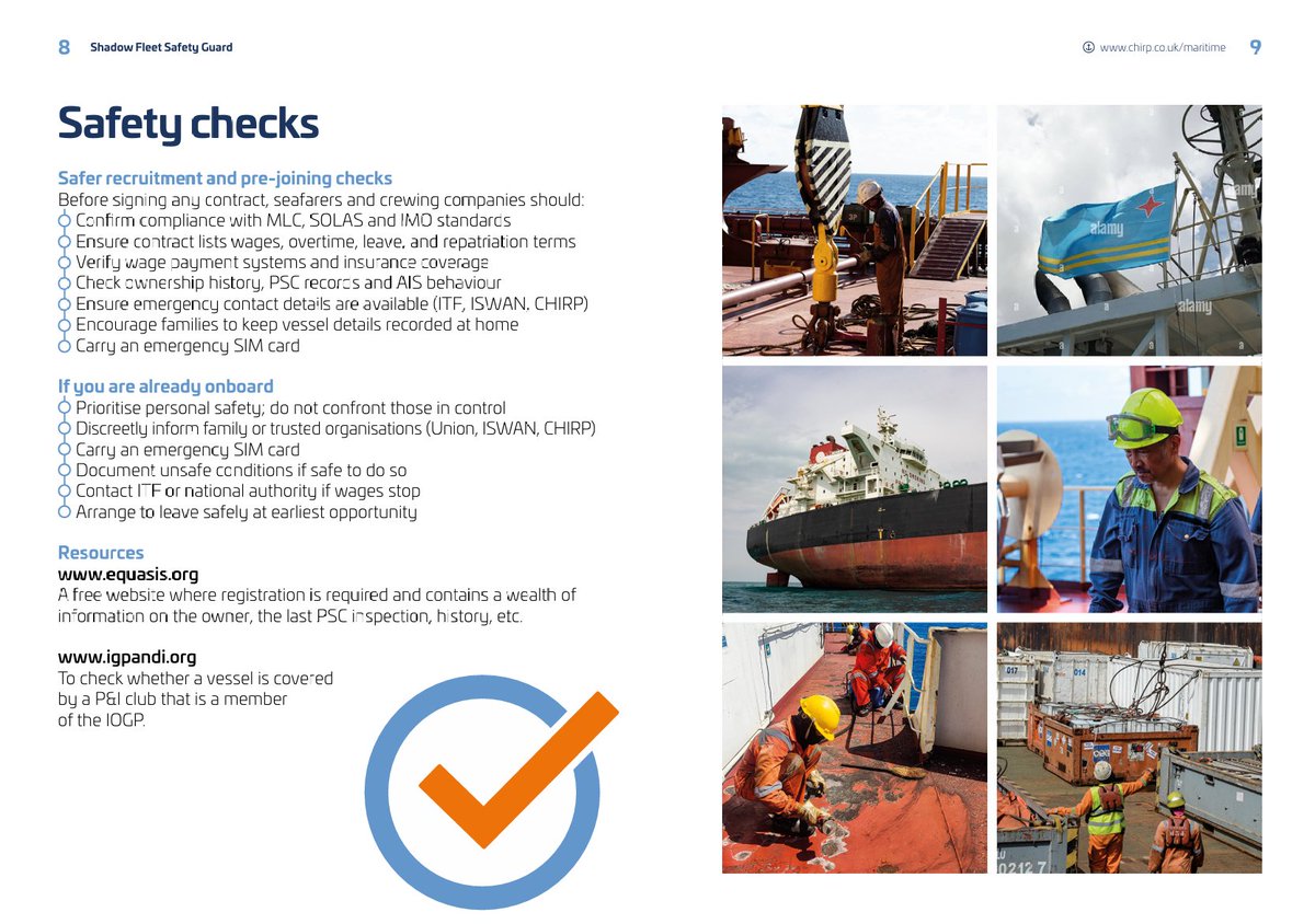 BartGonnissen's tweet photo. PLEASE SHARE LINK BELOW Shadow Fleet safety guide: It equips seafarers with practical steps to stay safe when dealing with these vessels. Understanding how to identify these ships helps protect seafarers and enables them to make safer placement decisions. https://t.co/tTQfN4KlMt https://t.co/OQ1CK7SEKU