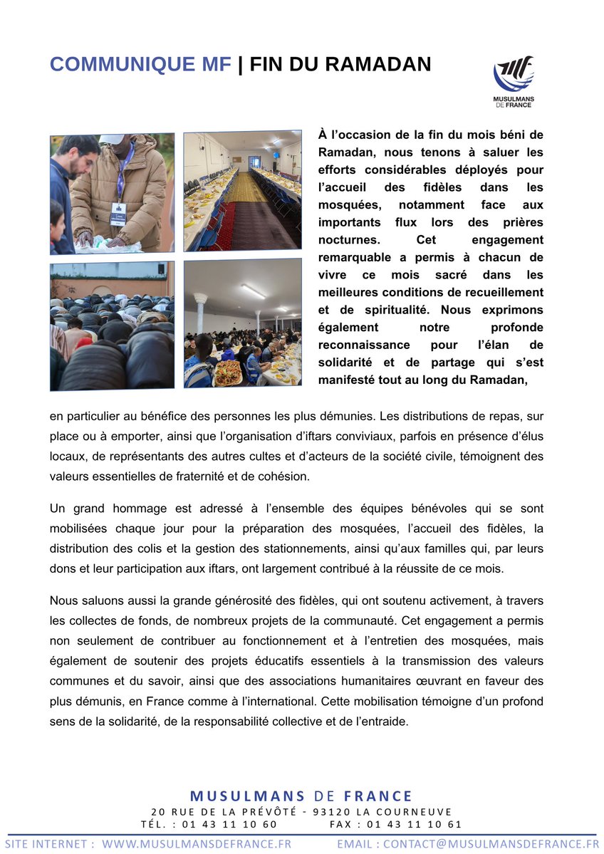 Musulmans de France (MF) tweet media