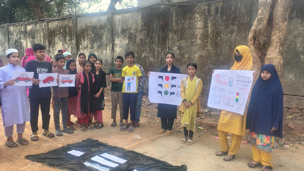 ShaplaF's tweet photo. We recently organized a Road Safety Awareness Program for our sponsored children to help them learn essential safety skills. Through this session, the children learned about safe road crossing, and how to properly use different types of vehicles. https://t.co/mejr0fyMK1