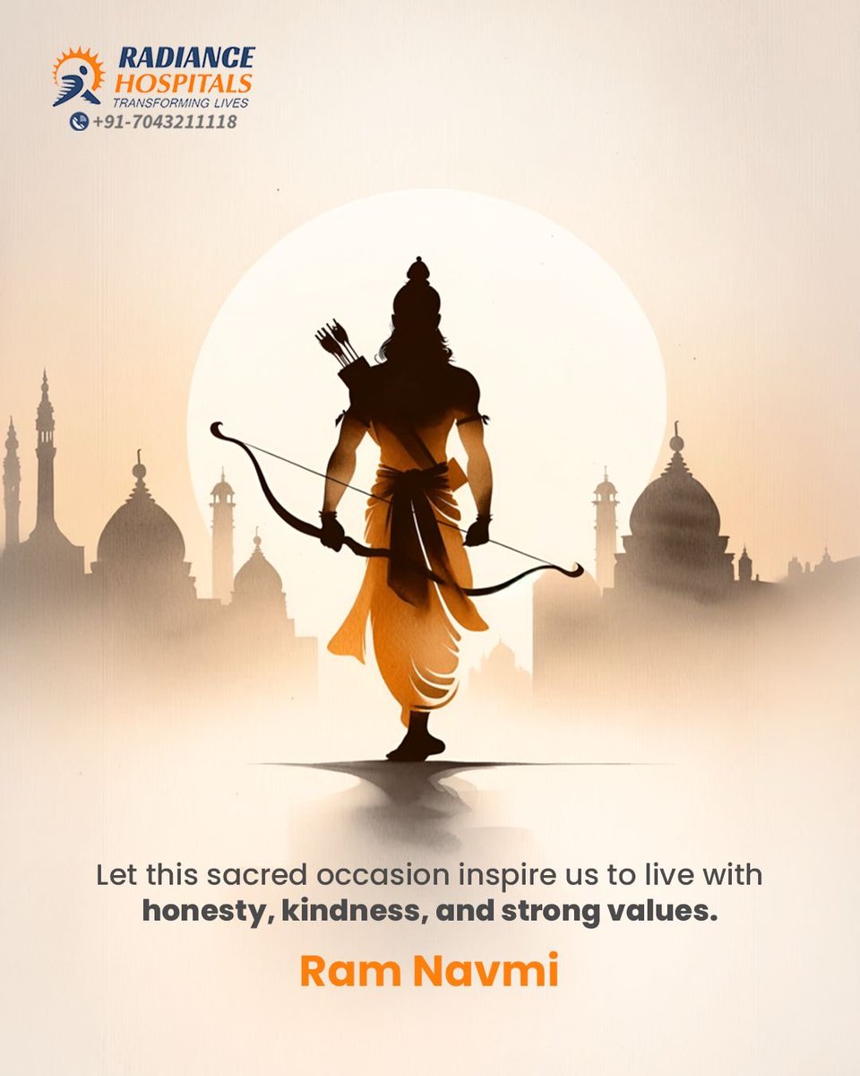 RadianceHosp's tweet photo. May this Ram Navami inspire us to live with honesty, kindness, and strong values. 🙏
#RamNavami #JaiShriRam https://t.co/ByjEiM2hlx
