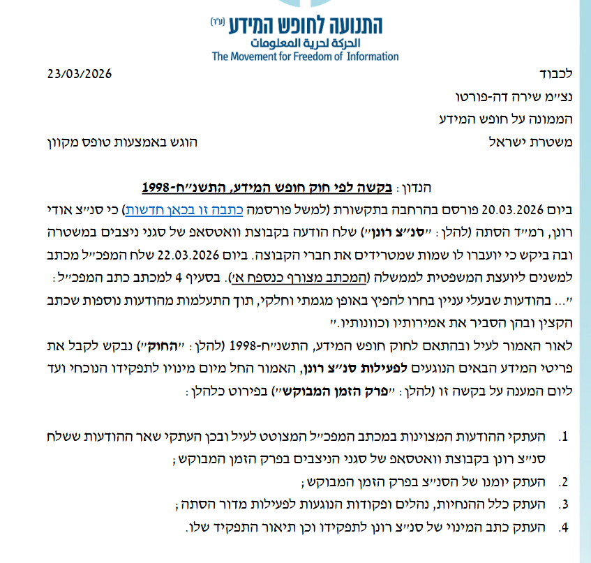 התנועה לחופש המידע tweet media