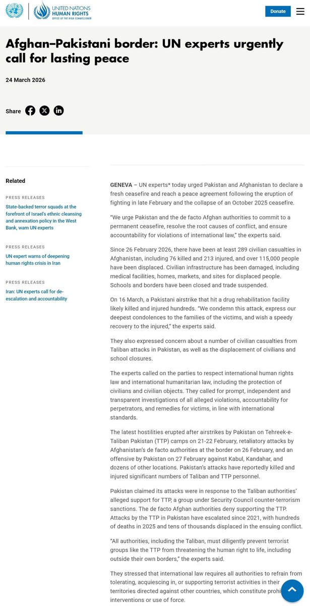 samaayein's tweet photo. Pakistan has not published credible evidence that TTP attacks within its territory were directed or controlled by the de facto Afghan authorities: UN experts

#paredãobbb #msü2026 #پاکستان #dkpol https://t.co/Gjyvf1Gefu