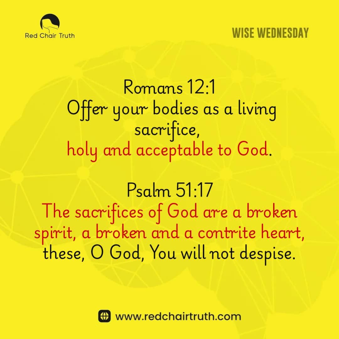 redchairtruth1's tweet image. Not every sacrifice pleases God. Could your devotion be missing the mark? Scripture gives the answer. 
Discover more this Wise Wednesday.

#RedChairTruth  #WiseWednesday  #GospelQuotes #ChristianQuotes #QuotesbyItaUdoh #RCT #ItaUdoh
