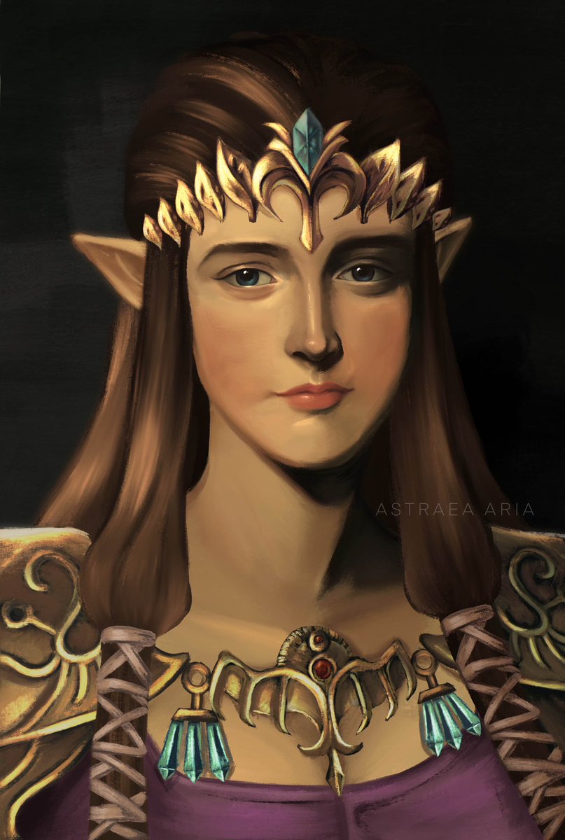 Crown Princess Zelda, era of Twilight.
I got possessed by a 19th century painter to do this 
#zelda #twilightprincess #myart