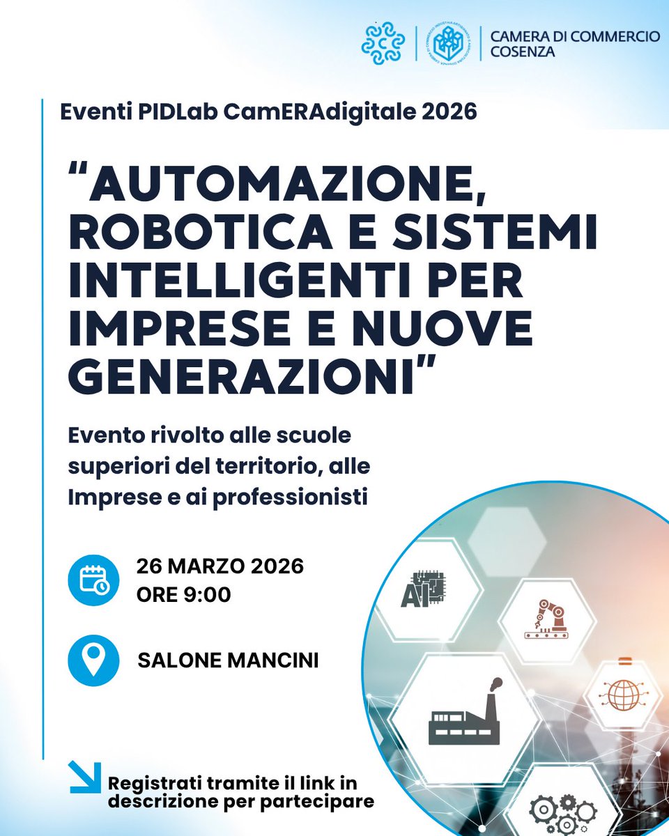 CameraCosenza's tweet photo. Sarà un momento di confronto tra mondo della formazione, professionisti e imprese

👉𝐏𝐞𝐫 𝐩𝐚𝐫𝐭𝐞𝐜𝐢𝐩𝐚𝐫𝐞 𝐞̀ 𝐨𝐛𝐛𝐥𝐢𝐠𝐚𝐭𝐨𝐫𝐢𝐚 𝐥𝐚 𝐫𝐞𝐠𝐢𝐬𝐭𝐫𝐚𝐳𝐢𝐨𝐧𝐞 𝐚𝐥 𝐬𝐞𝐠𝐮𝐞𝐧𝐭𝐞 𝐥𝐢𝐧𝐤: https://t.co/0kdXkJ3aDX https://t.co/LmxO3bmB0z