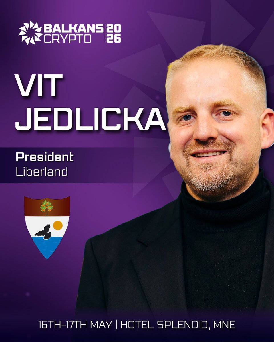 We’re honored to welcome Vít Jedlička, President of Liberland, to Balkans Crypto 2026.

Liberland has become one of the most ambitious experiments in blockchain-based governance — exploring how decentralized systems, DAO structures, and Bitcoin reserves can support the