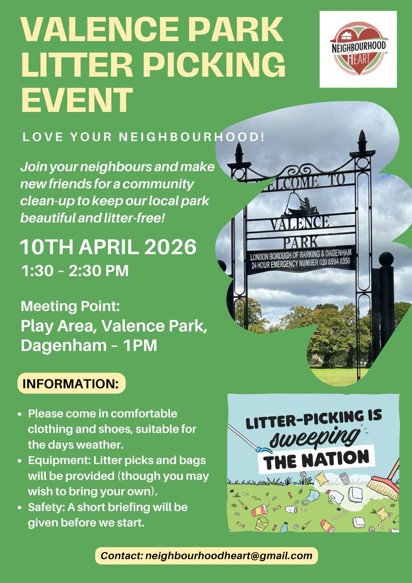 ValencePrimary's tweet photo. Join your neighbours and make new friends for a community clean-up to keep our local park beautiful and litter-free! https://t.co/vWWBu7JkUa