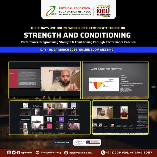 Day 1 Highlights | PEFI Workshop 

Day 1 of PEFI’s 3-Day Live Online Workshop &amp; Certificate Course on Strength &amp; Conditioning was successfully concluded with an insightful, science-based session by Mr. Kazi Kiron.
Excited for Day 2 &amp; 3 with more practical sessions ahead. 

#pefi