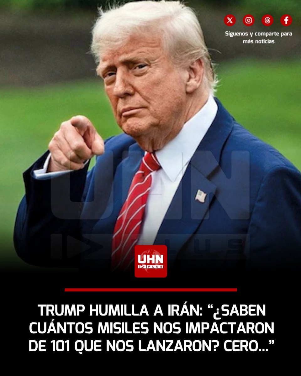 🇺🇸🇮🇷‼️| En una rueda de prensa aplastante, Donald Trump reveló un dato inapelable para humillar a Irán en medio de la guerra de Medio Oriente: "Nos dispararon 101 misiles contra el USS Abraham Lincoln y de esos 101 misiles, todos y cada uno de ellos fueron derribados en el cielo.