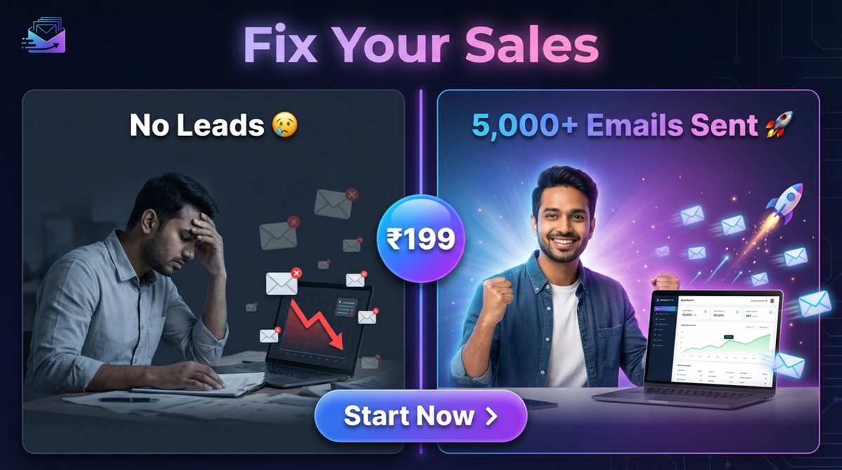DealMatrixHub's tweet photo. No leads? No sales? 😓

Stop relying on ads

Start email marketing 🚀

Reach 5,000+ people in minutes

Only ₹199 👇
https://t.co/8fzBSyVJgn

#EmailMarketing #LeadGeneration #MakeMoneyOnline #DigitalMarketing #SideHustle https://t.co/xiwJoBmvoM