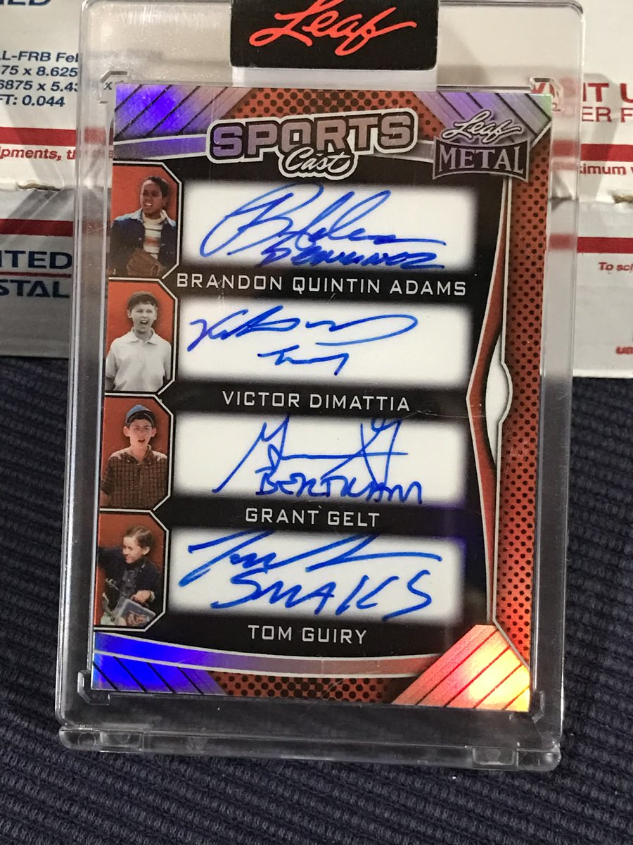 WhitticusCards's tweet image. Don't get fooled like Wendy Peffercorn w/@_squintz!
@Leaf_Cards Metal Sports Cast 'The Sandlot' ⚾️ 8 man autograph

Will you tell the guys "Goodnight" for me? @PatrickRenna 

#BigHitWhitt #BeAWhittness #TheHobby #TheHobbyFamily #StayElevated @CardPurchaser