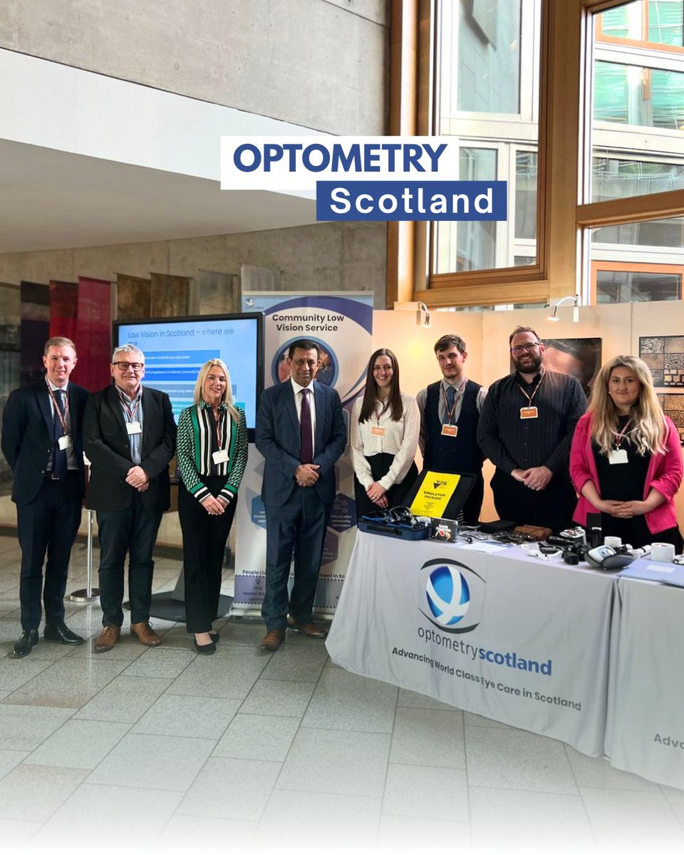 FoysolChoudhury's tweet photo. I was delighted to speak with the team of @OptomScotland at their exhibition on the Scottish Parliament.

Around 1 in 30 people in Scotland are living with significant sight loss, and over half of these cases are preventable or treatable. 

With the right investment, we have a real opportunity to do things differently. A national community-based low vision service could transform lives — helping people maintain their independence, improving day-to-day quality of life, and reducing pressure on hospital eye services.