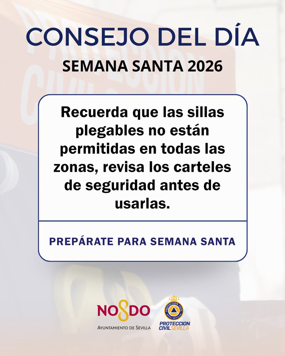 Ten en cuenta que el uso de sillas plegables no está permitido en todas las zonas. Antes de utilizarlas, revisa la señalización y respeta las indicaciones establecidas para garantizar la seguridad y la movilidad de todos los asistentes. Un pequeño gesto puede evitar riesgos.