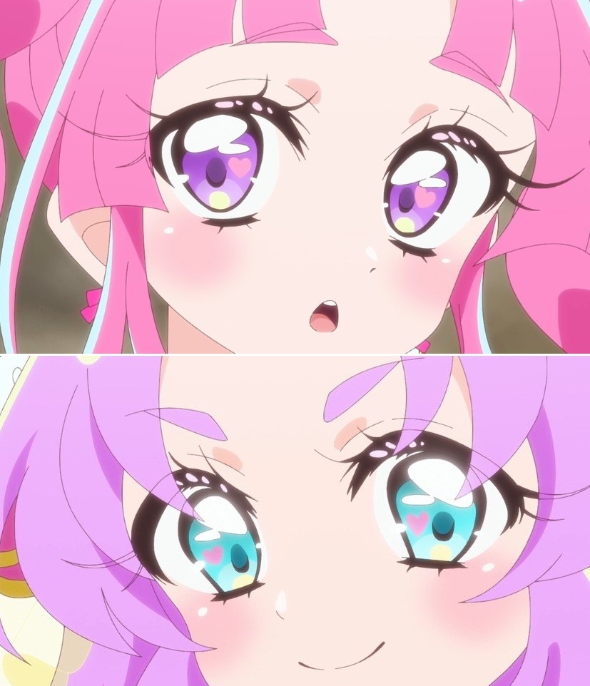 君ら変身すると瞳にハートつくんか