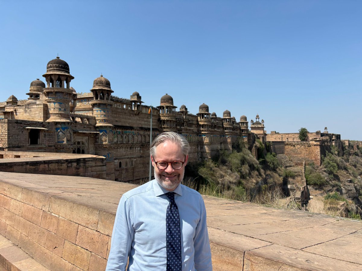 DenmarkinIndia's tweet image. Pleasure to be visiting #Gwalior for the first time! Deeply impressed by the grandeur of Gwalior Fort and the heritage preserved at Jai Vilas Palace. A remarkable glimpse into India’s rich history and culture 🇮🇳 
Thanks to Arunansh B Goswami from @CentreScindia for organising the