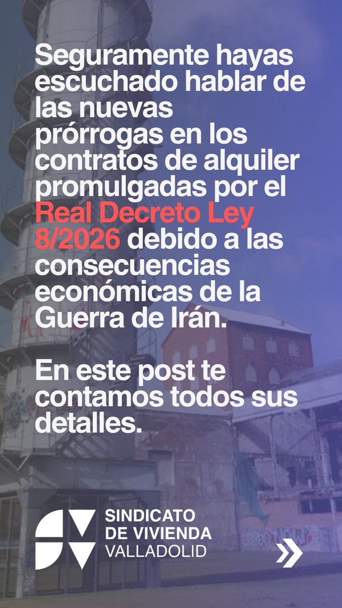 Seguramente hayas escuchado hablar de las nuevas prórrogas en los contratos de alquiler promulgadas por el Real Decreto Ley 8/2026 debido a las consecuencias económicas de la Guerra de Irán.

En este post te contamos todos sus detalles.📌