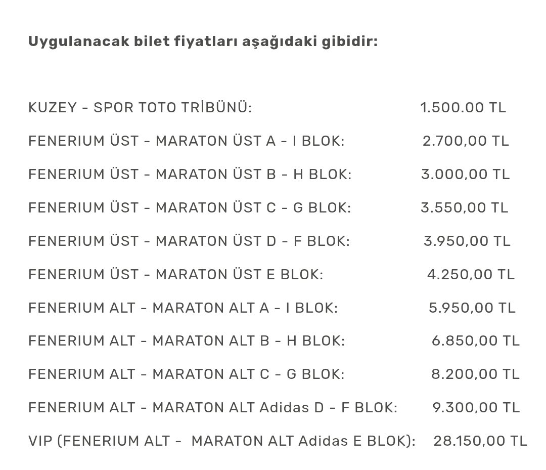 plus1bulten's tweet photo. Fenerbahçe - Beşiktaş maçı bilet fiyatları  Belli oldu https://t.co/eNj0IkjwQn