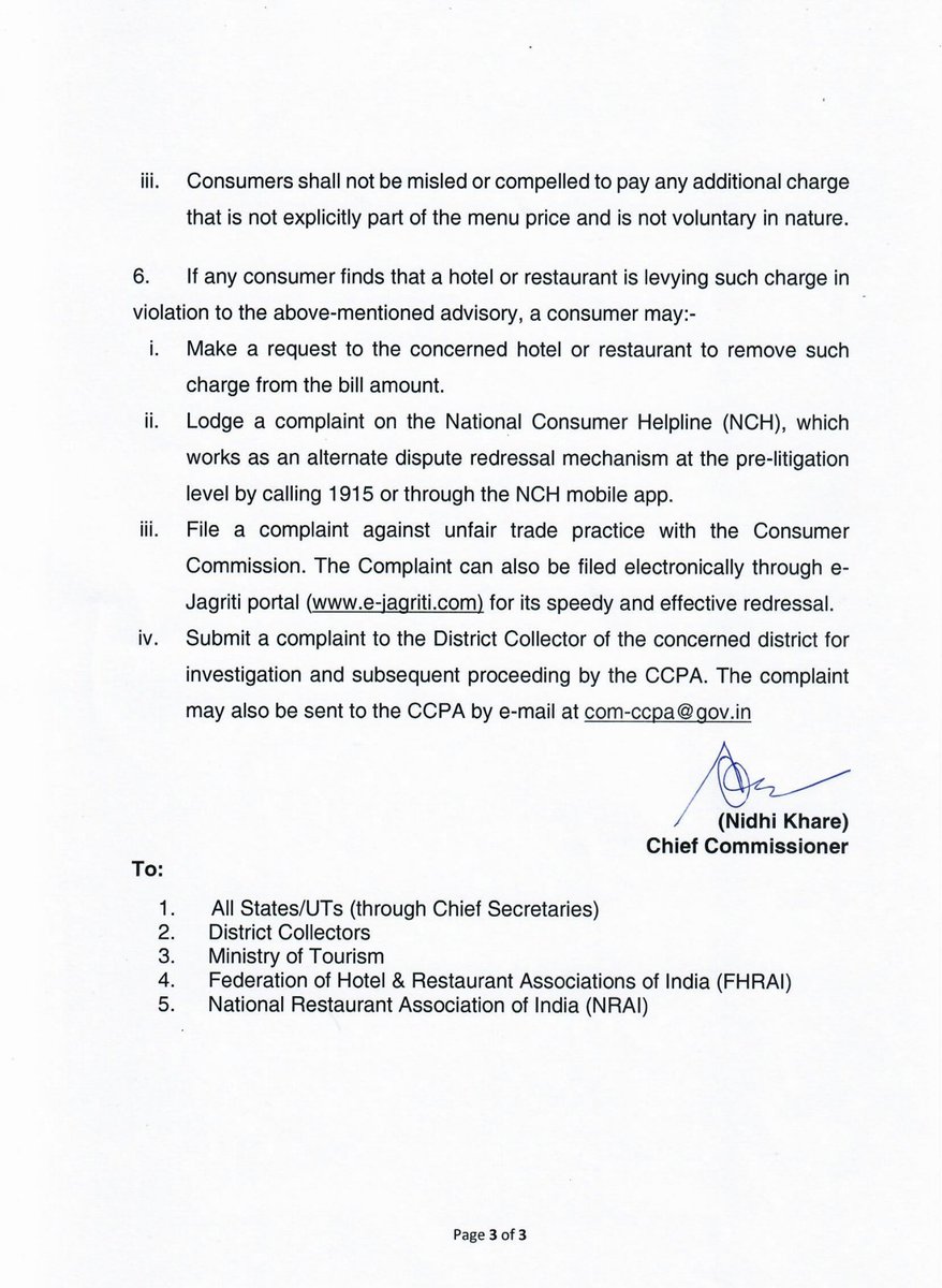 DDNewslive's tweet photo. #NewsFlash | Advisory to prevent unfair trade practices and protection of consumer interest with regard to levy of "LPG Charges", "Gas Charges", or similar charge in hotels and restaurants.

@PetroleumMin @MIB_India @DG_PIB #LPGCharges https://t.co/vCOE5IPMcJ