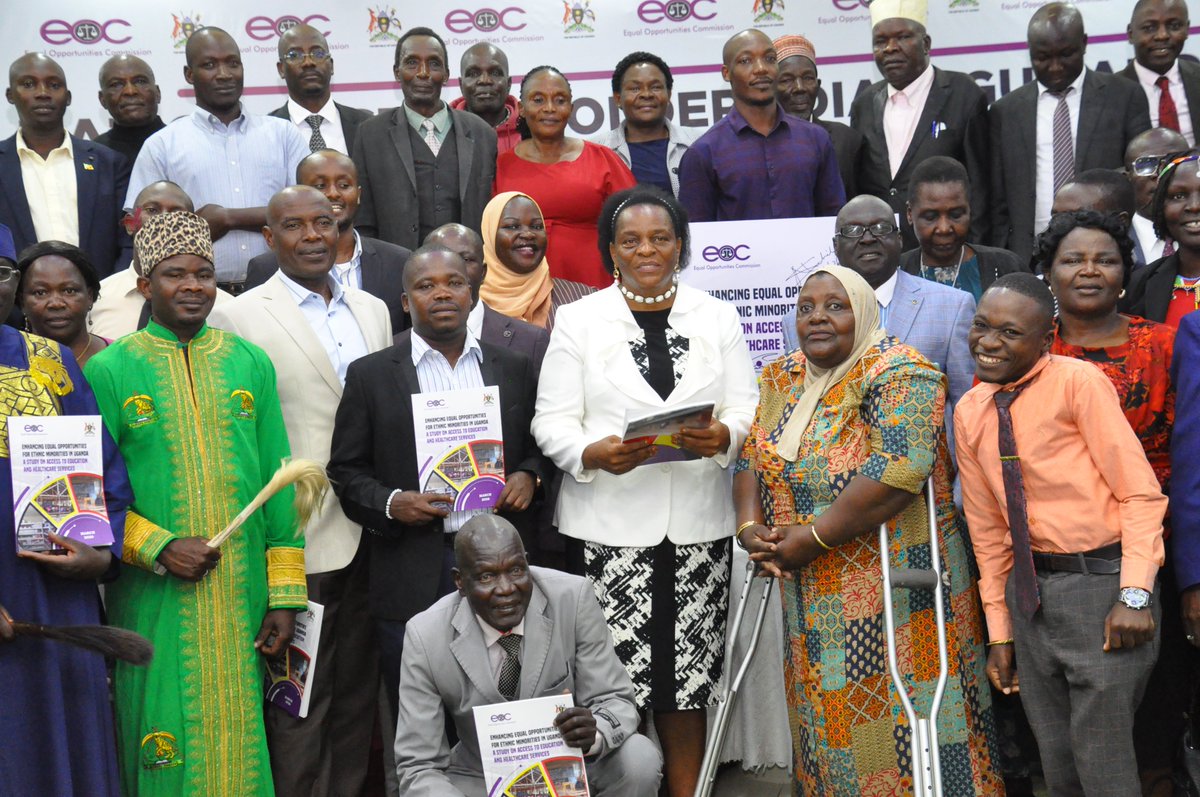 EOC_UG's tweet photo. Minister of State for Gender and Culture, Hon. @MutuuzoP, officially launched the study report on enhancing equal opportunities for ethnic minorities in Uganda: A study on Access to Education and Healthcare Services. #EqualOpportunitiesForAll https://t.co/9Ve0kRAhL6