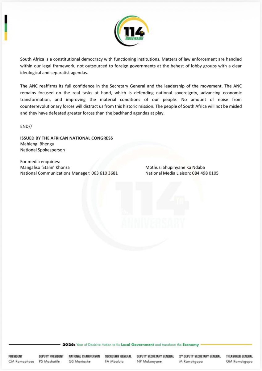 ANC SECRETARY GENERAL | Fikile Mbalula tweet media