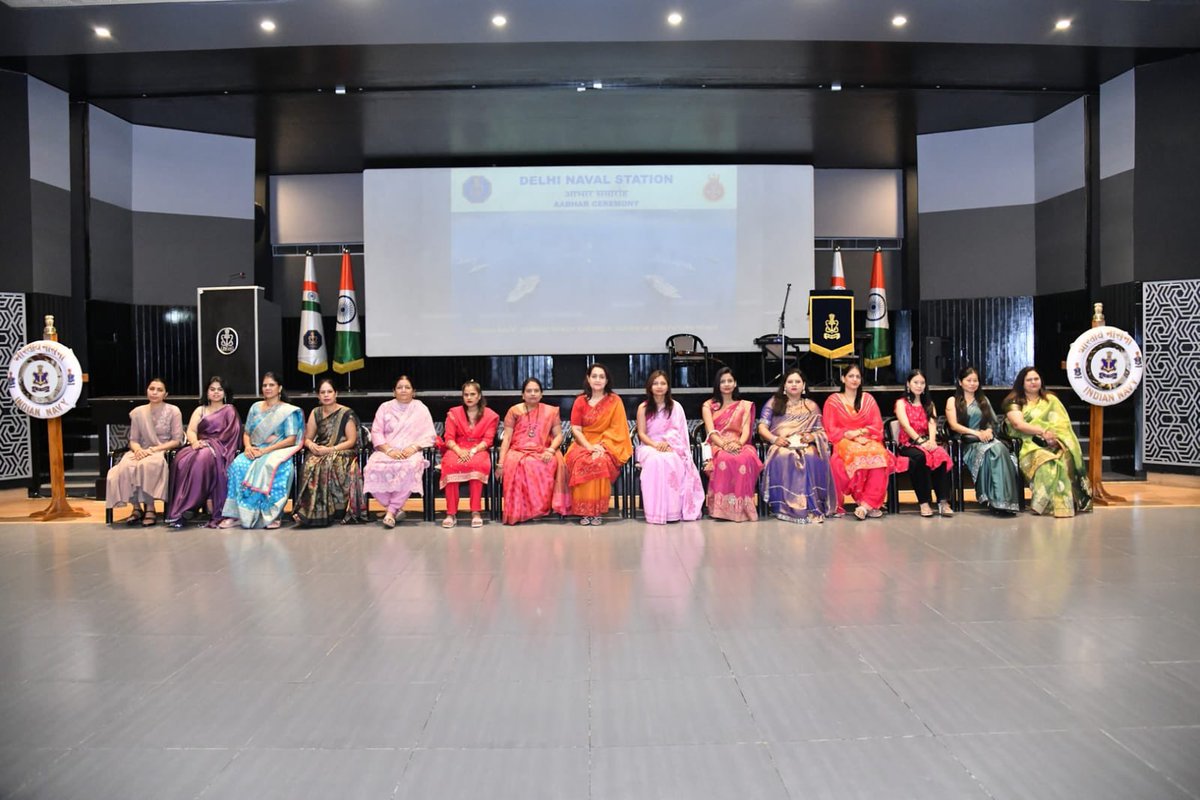INS_India_IN's tweet photo. Gratitude Dinner ‘Aabhar Ceremony’ was conducted for retiring sailors from Delhi Area along with their spouses and family members at Chanakya Bagh on 24 Mar 26.
During the ceremony, the sailors were presented with Navy Crest and their spouses with mementos.

#indiannavy #joinindiannavy
