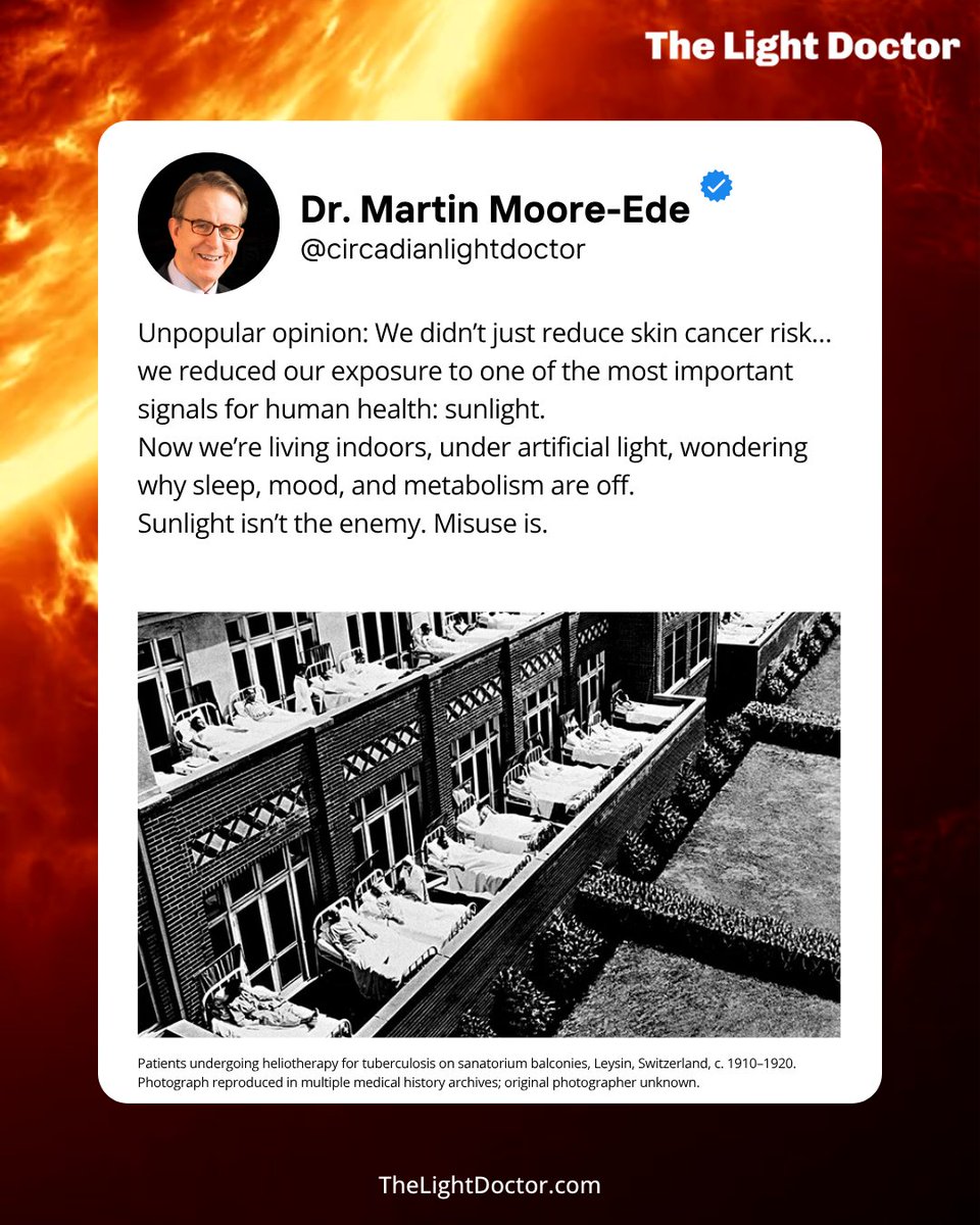 We didn’t just start avoiding the sun.
We started distrusting it.

Somewhere along the way, sunlight got reduced to a risk factor
instead of being recognized as a regulator of human biology.

Yes, overexposure has consequences.
But so does complete avoidance.

Low vitamin D.