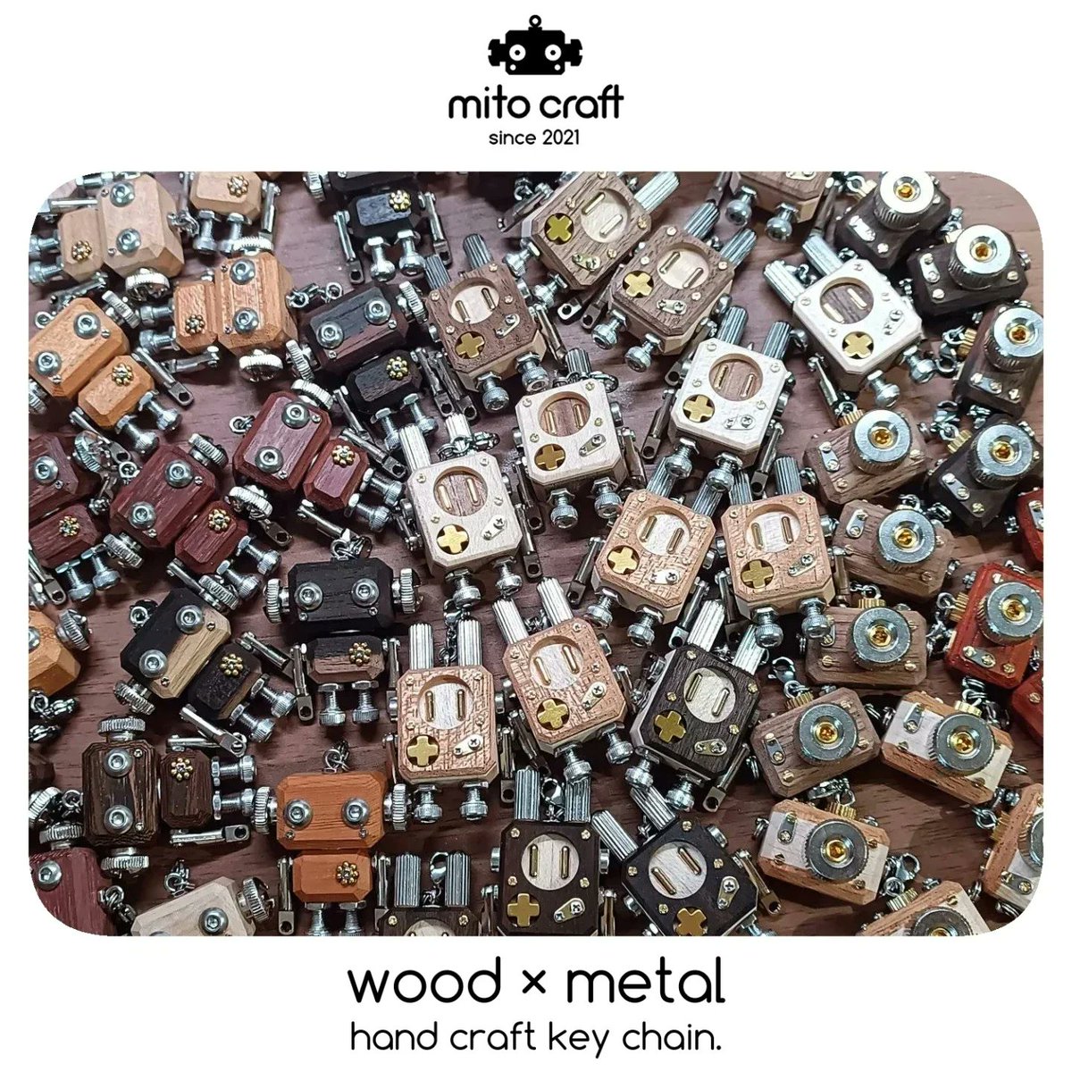 mito craft / 木と金属のロボットチャーム tweet media