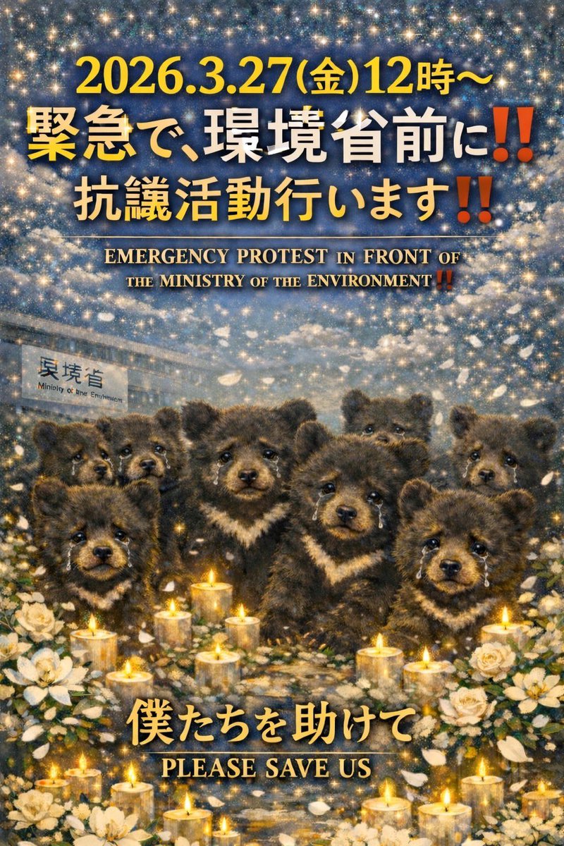 #熊を守ろう
#春グマ猟反対

環境省は
「分布域の拡大」、「人とクマとの軋轢の増加」を「個体数の増加」とみなさないでください。
検証方法は全ての国民が閲覧出来るよう透明なものにし、またその方法は丁寧かつ正確なものでなければならない。