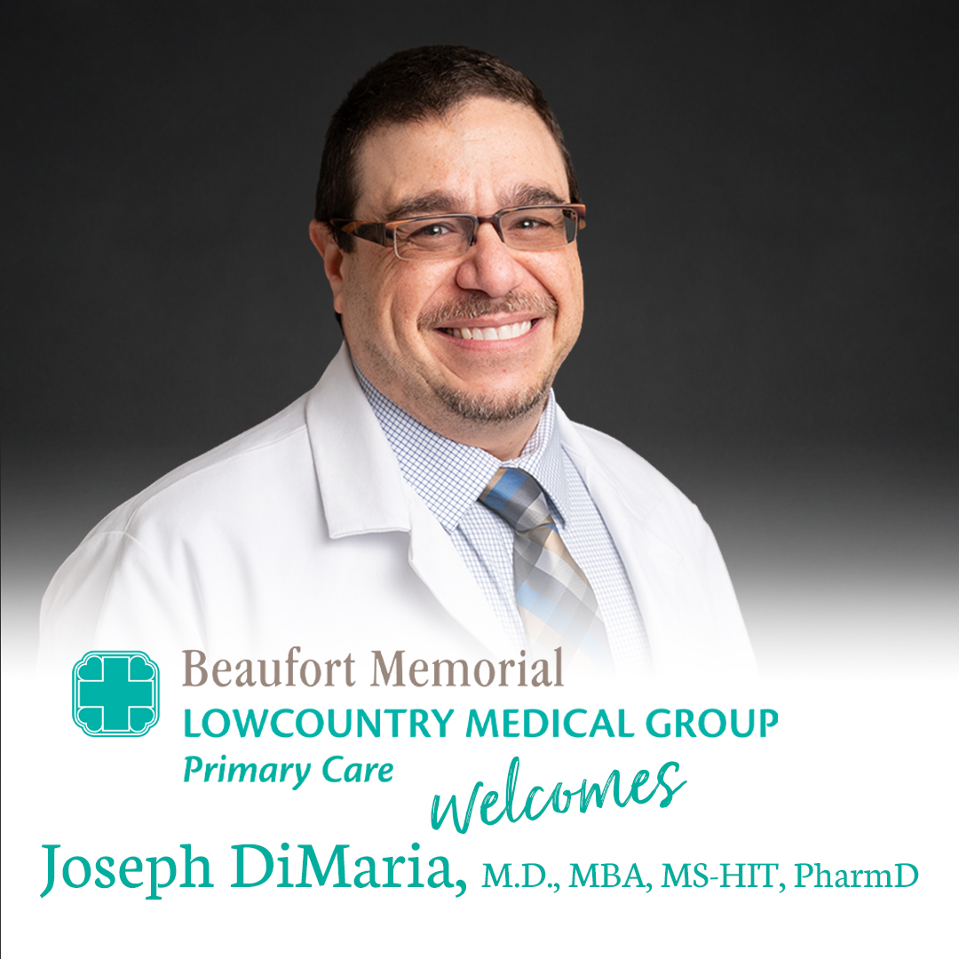 Beaufort Memorial welcomes Dr. Joseph DiMaria to Lowcountry Medical Group Primary Care.
“I take the time to get to know my patients and work with them to develop a care plan that fits their individual needs."
🔗 BeaufortMemorial.org/news/beaufort-…
📞 Schedule an appointment - (843) 770-0404