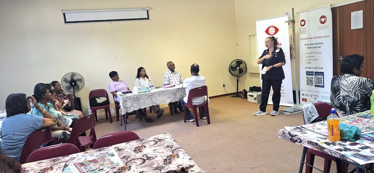 SAHeartStroke's tweet photo. Our Durban team out at Motala Heights Library for our monthly Mended Hearts and Stroke Group meeting, aimed at providing educational and emotional support to heart attack and stroke survivors. ❤️ #HSFSA #HeartHealth #MHSG #brainhealth #healthylifestyle https://t.co/F23QsO9ejR