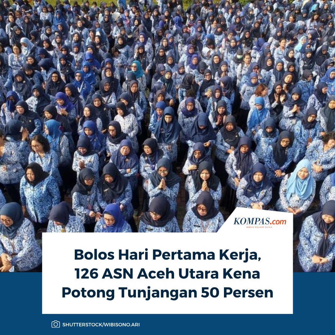 kompascom's tweet image. Sebanyak 126 Aparatur Sipil Negara (ASN) di lingkungan Pemerintah Kabupaten (Pemkab) Aceh Utara, Provinsi Aceh, dilaporkan tidak masuk kerja pada hari pertama setelah libur Lebaran 2026, Rabu (25/3/2026).

Baca di sini: regional.kompas.com/read/2026/03/2…

~AA #Aceh #ASN #Tunjangan