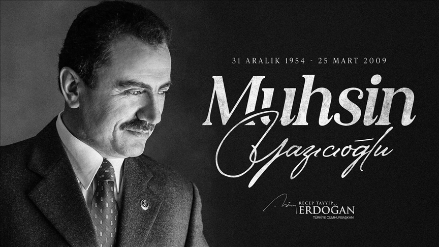 anadoluajansi's tweet photo. ❝Sarsılmaz iradesi, tavizsiz duruşu, vatanına, milletine olan derin bağlılığı ve gönüllere hitap eden üslubuyla Türk milletinin hafızasında müstesna bir yer edinen Muhsin Yazıcıoğlu kardeşimi şehadetinin 17'nci yılında rahmetle yad ediyorum. Rabb'im mekanını cennet eylesin❞

Cumhurbaşkanı Erdoğan, Büyük Birlik Partisi Kurucu Genel Başkanı Muhsin Yazıcıoğlu'nu vefatının 17'nci yılında andı

https://t.co/9OGgQomVNH