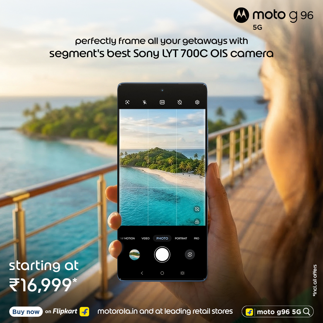 motorolaindia's tweet image. Meet the moto g96 5G, your ultimate travel companion.

Powered by the Snapdragon® 7s Gen 2 processor, experience seamless performance wherever your journey takes you. 

Buy now on Flipkart, motorola.in and leading retail stores.

#motog96 #Motorola