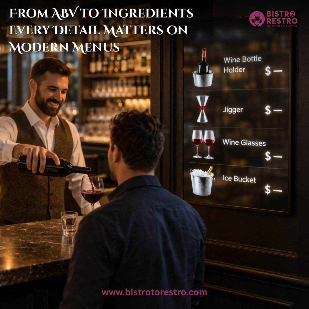 BistrotoRestro's tweet image. Hospitality is evolving. Today, every detail from ABV to precision tools defines the guest experience.

Smart displays and curated barware are no longer optional; they’re the standard.

Shop at: bistrotorestro.com/wine-accessori…

#WholeToolBox #BarSetup #WineAccessoriesUSA