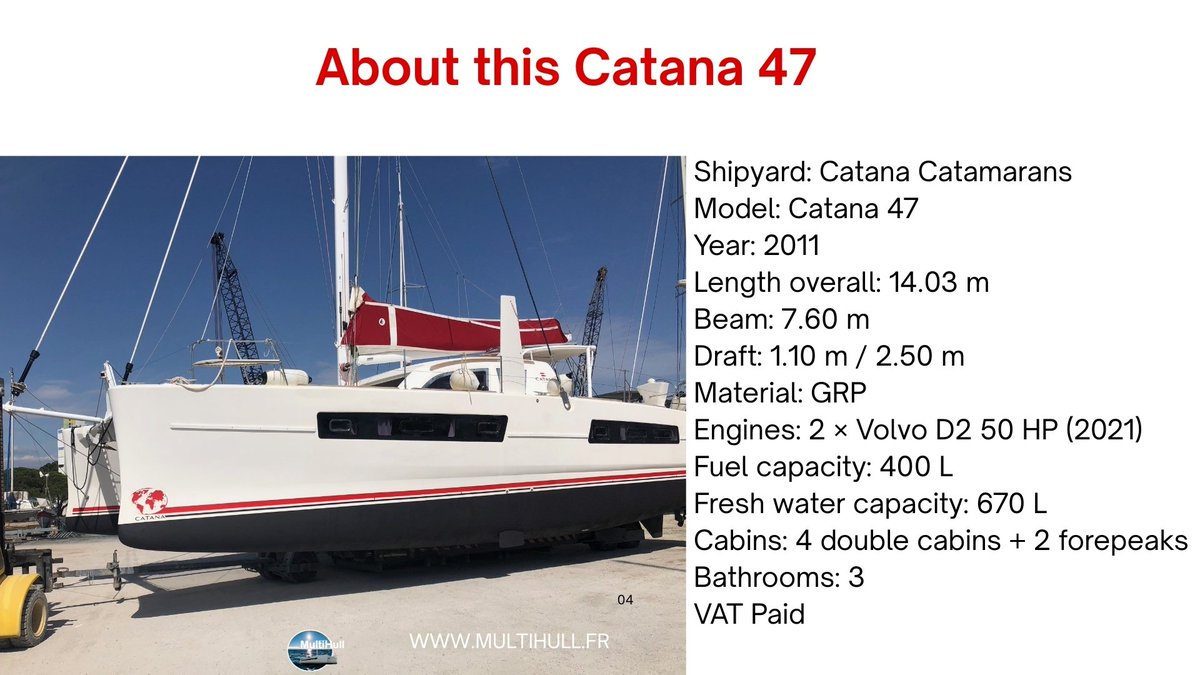 multihullmgr's tweet image. For Sale Catana 47 more information multihull.fr #multihull #multihullmanager #brokerage #boatforsale